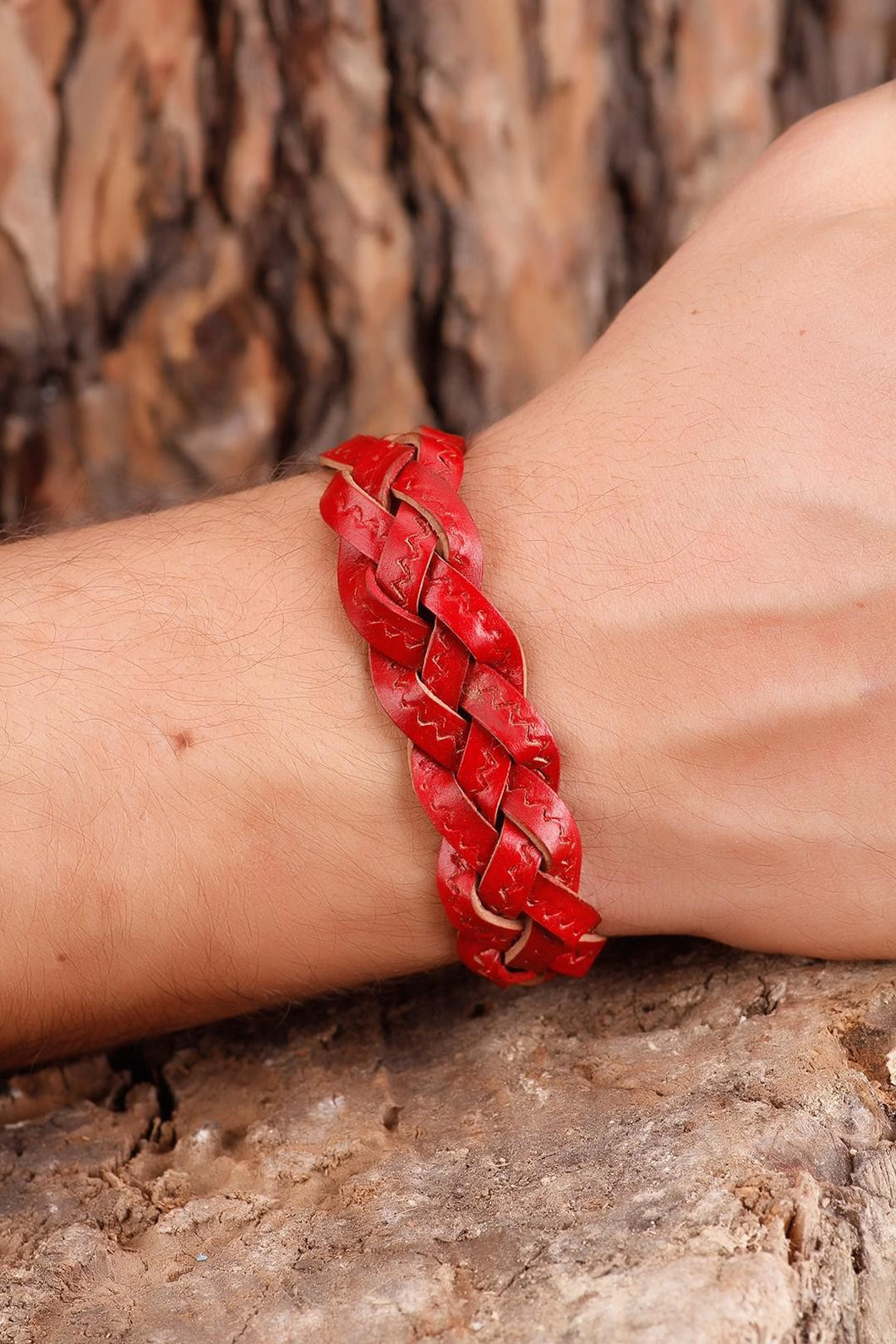 Knit Leather Bracelet